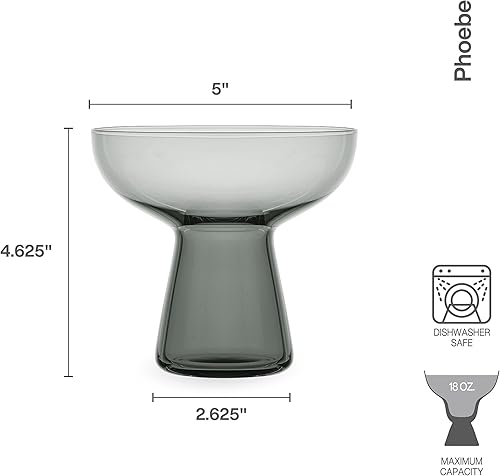 Miniatura 3 de Mikasa Phoebe Margarita - Juego de 4 copas de cóctel, color humo