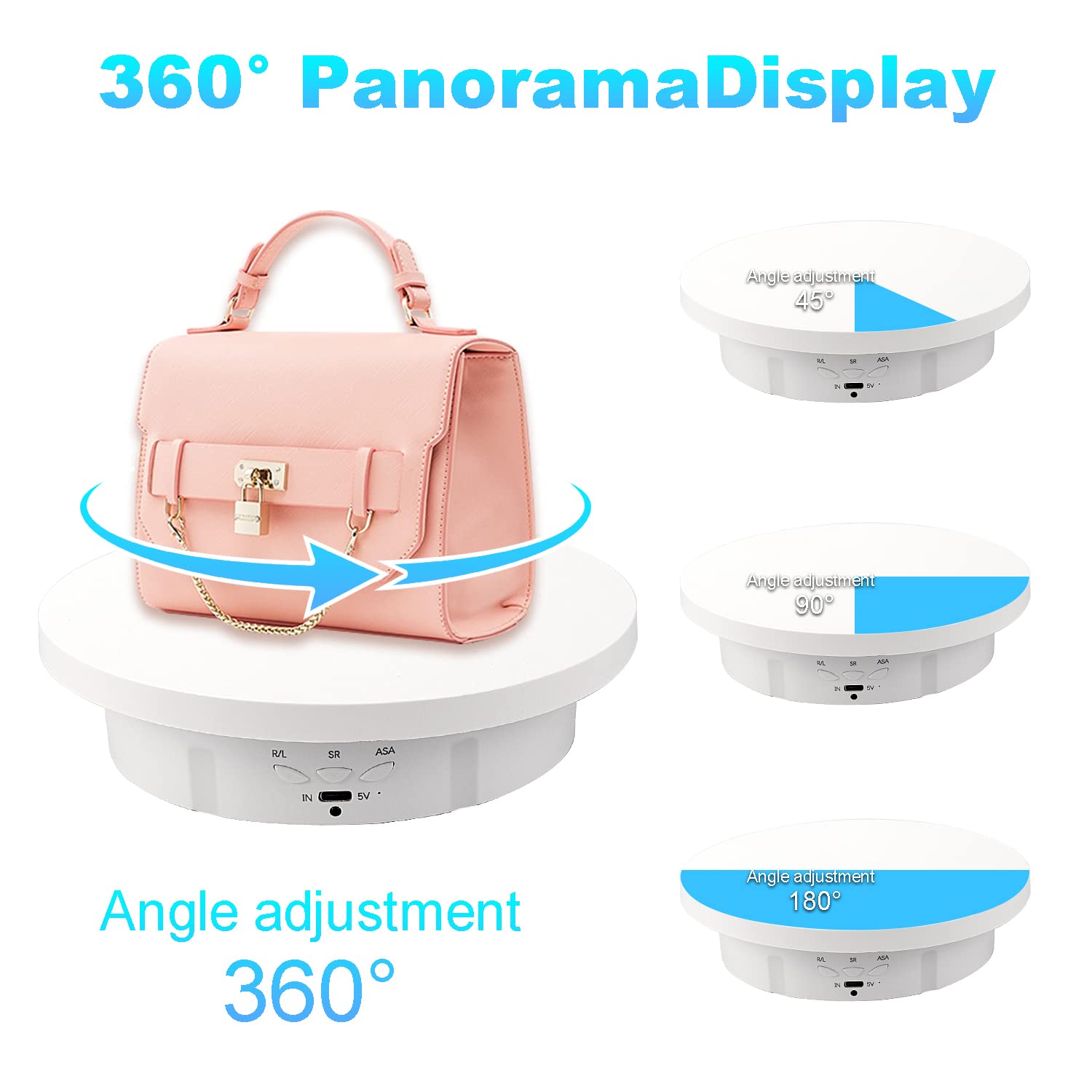 Snapklik.com : Leadleds 3 In 1 Motorized Display Turntable DC5V 360 ...