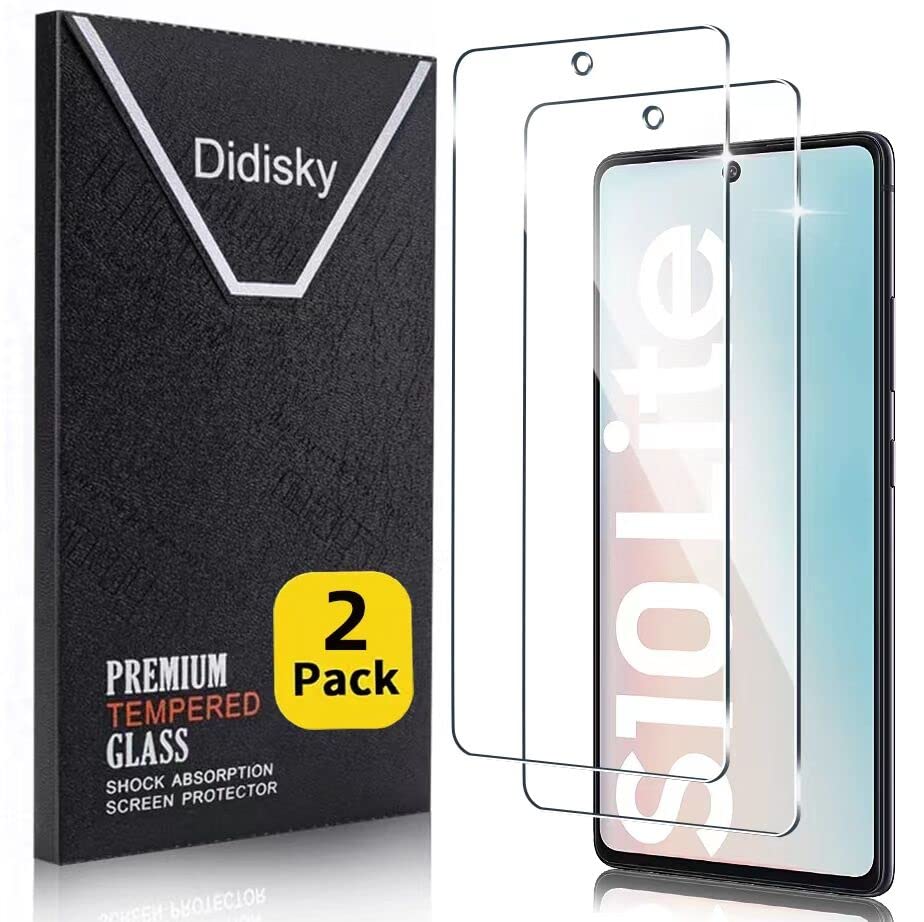 Didisky Tempered Glass Screen Protector for Samsung Galaxy S10 Lite, [2 Pack] Screen Protector,Soft Touch,Easy to Clean,Easy to Install,Transparent