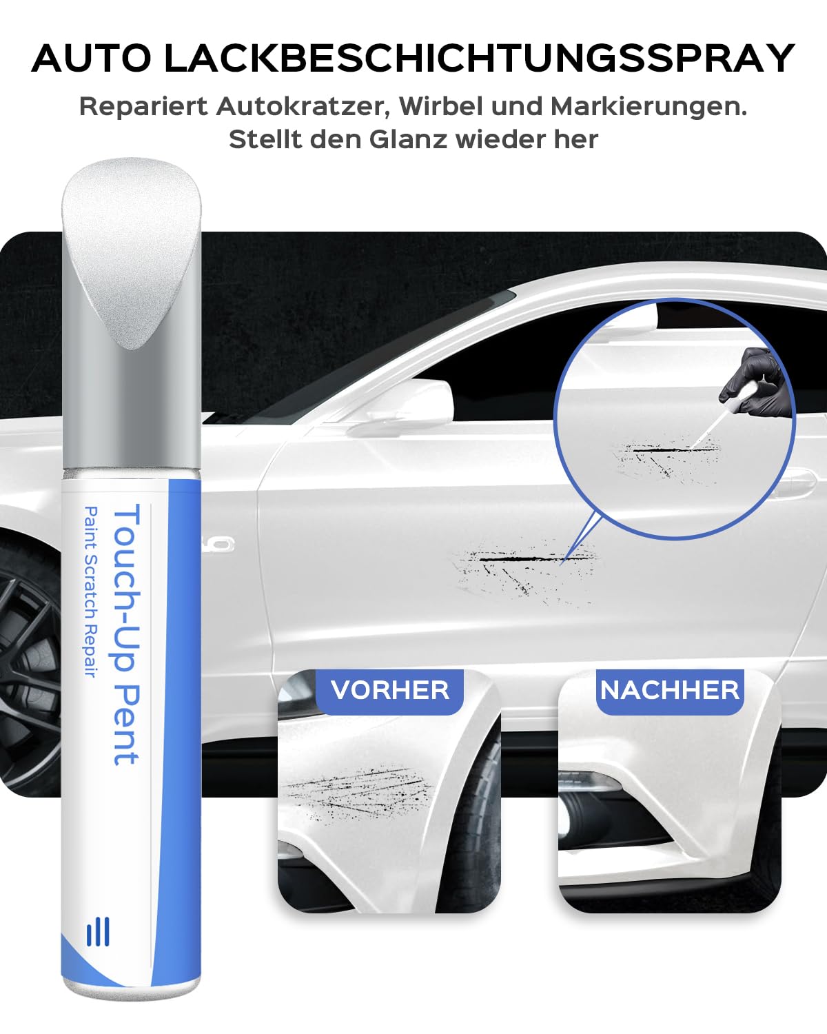 YZ/Z1/M6887 - Lápiz de retoque blanco Oxford compatible con Ford Todos los modelos, coincidencia exacta para chips y arañazos — view 2