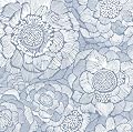 Hopepak Floral Peel and Stick Wallpaper Blue Flower Contact Paper Modern Wall Paper Self Adhesive Removable for Bedroom Bathroom Living Room Cabinets 17.3'' x 78.7''