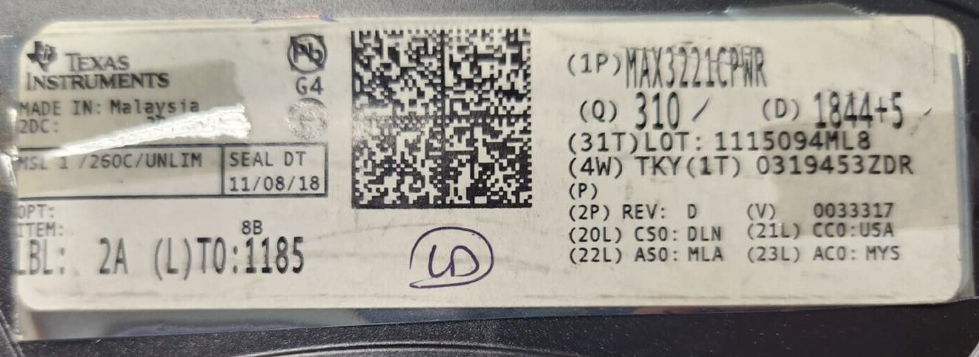 (1 PC) MAX3221CPWR TI IC TRANSCEIVER Full 1/1 16TSSOP