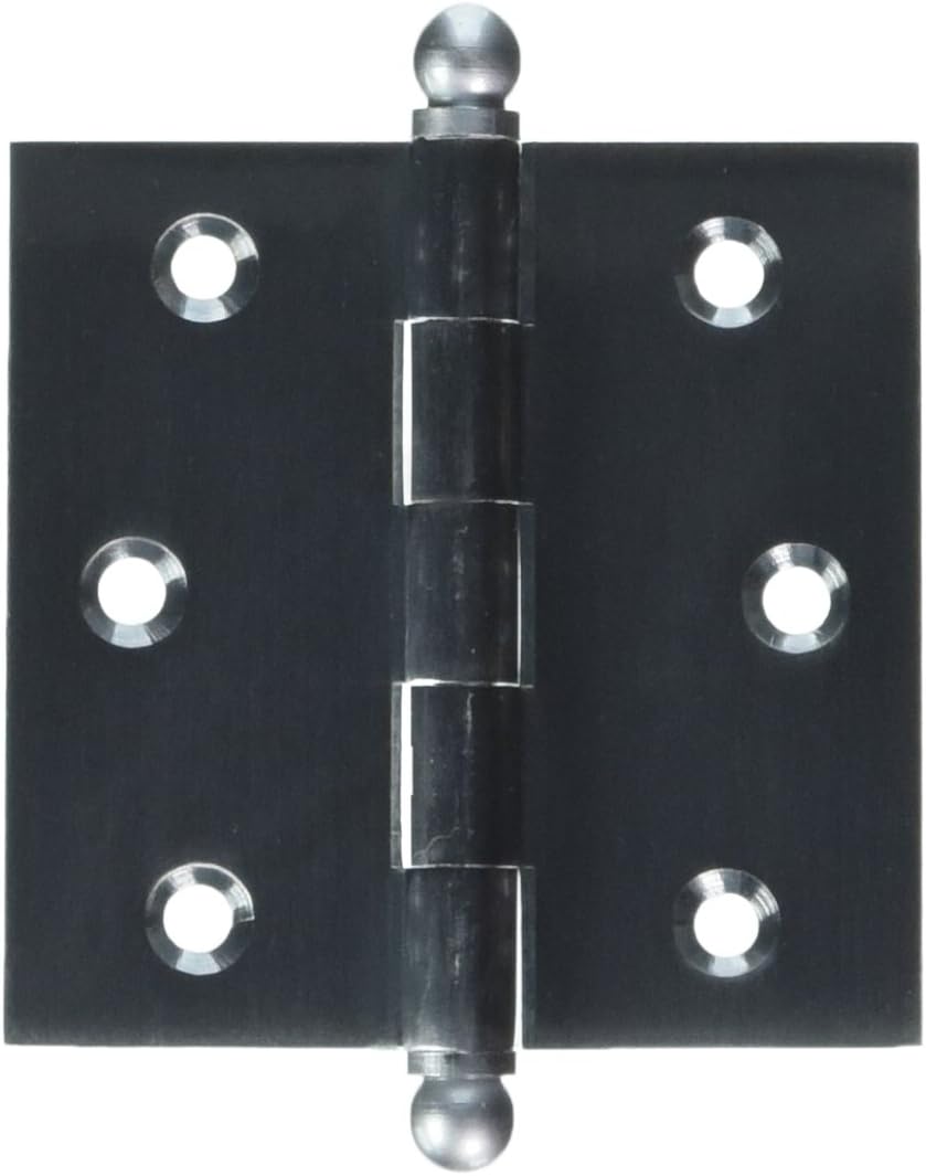 Deltana CH2525U3-UNL Solid Brass 2-1/2-Inch x 2-1/2-Inch Cabinet Hinge with Ball Tips