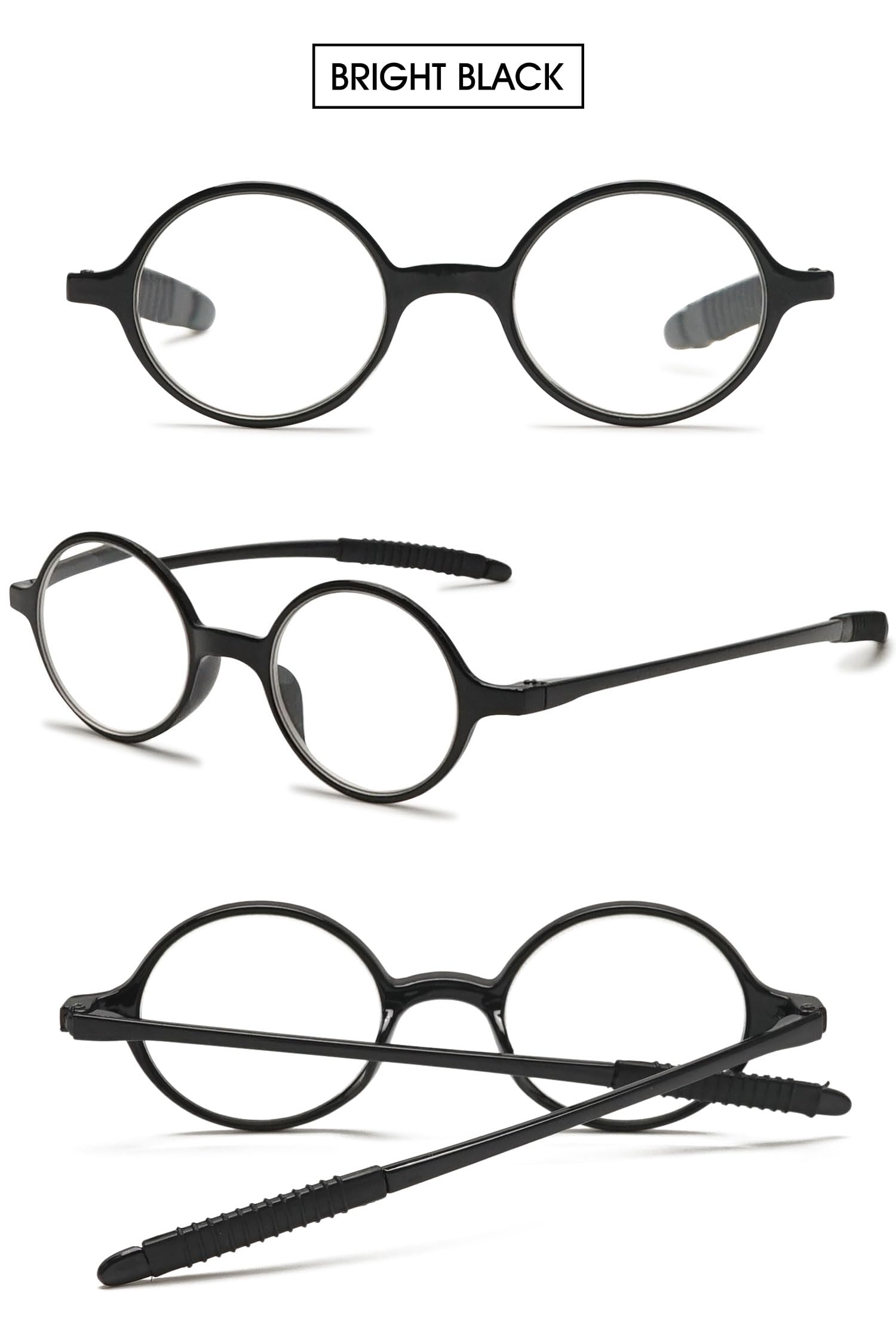 VEVESMUNDO Redondo Gafas de Lectura Pequeñas Ligeras Vintage Flexibles Vista Presbicia para Mujer Hombre - 3