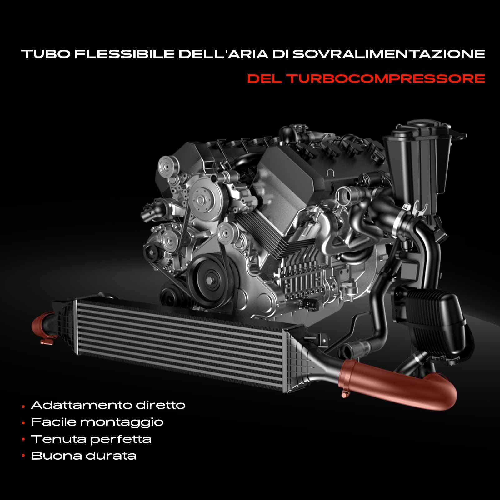 Frankberg Tubo flessibile dell'aria di sovralimentazione Compatibile con Mokka/Mokka X J13 1.7 CDTi Mokka/Mokka X J13 1.7 CDTi 4x4 Trax 1.7 TD Trax 1.7 TD AWD Replace# 95194143,835134