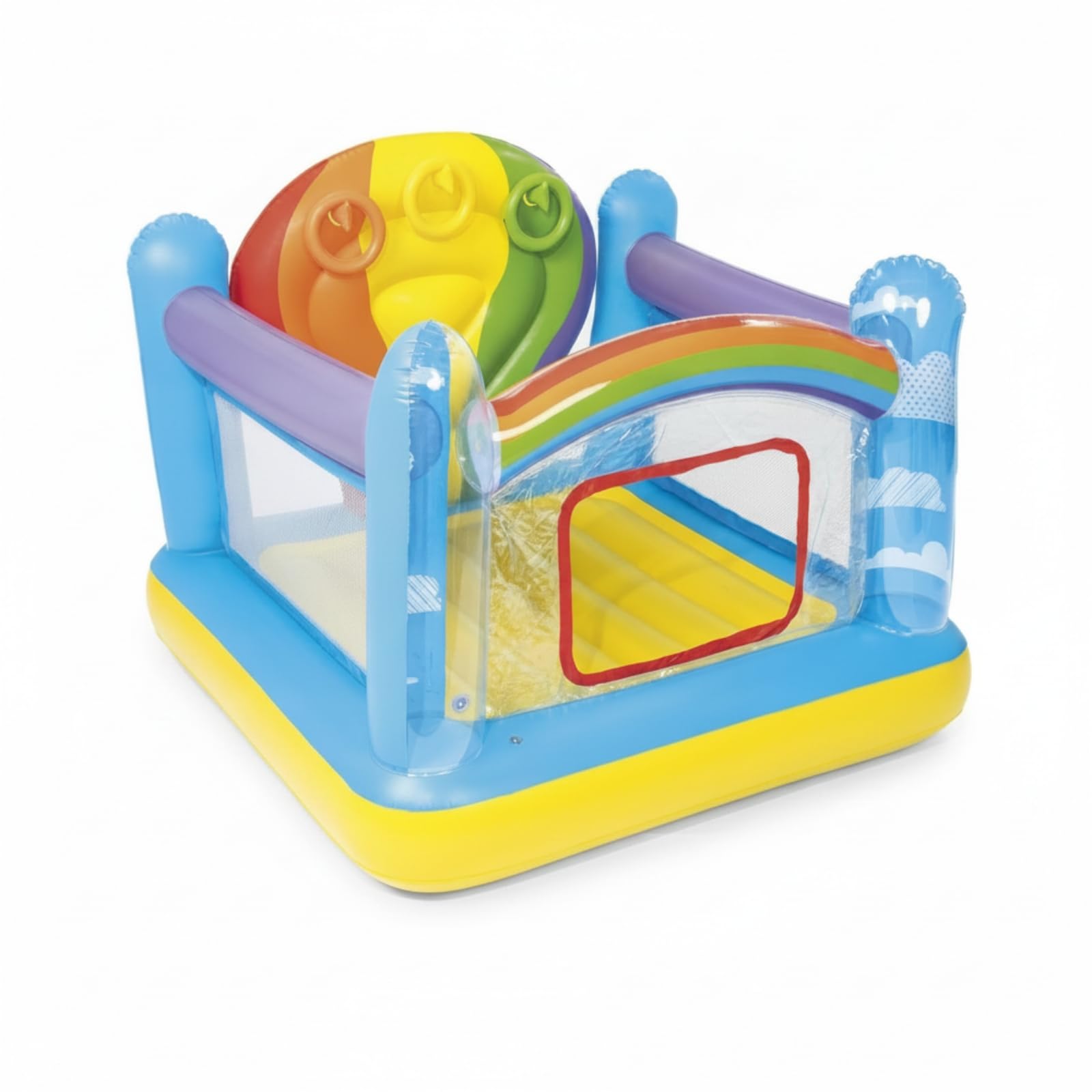 Castello Gonfiabile per Bambini Casa Saltellante Bouncer Zona Gioco Interna Materiale PVC Fondo Ammortizzato Laterali Struttura Compatta Accesso