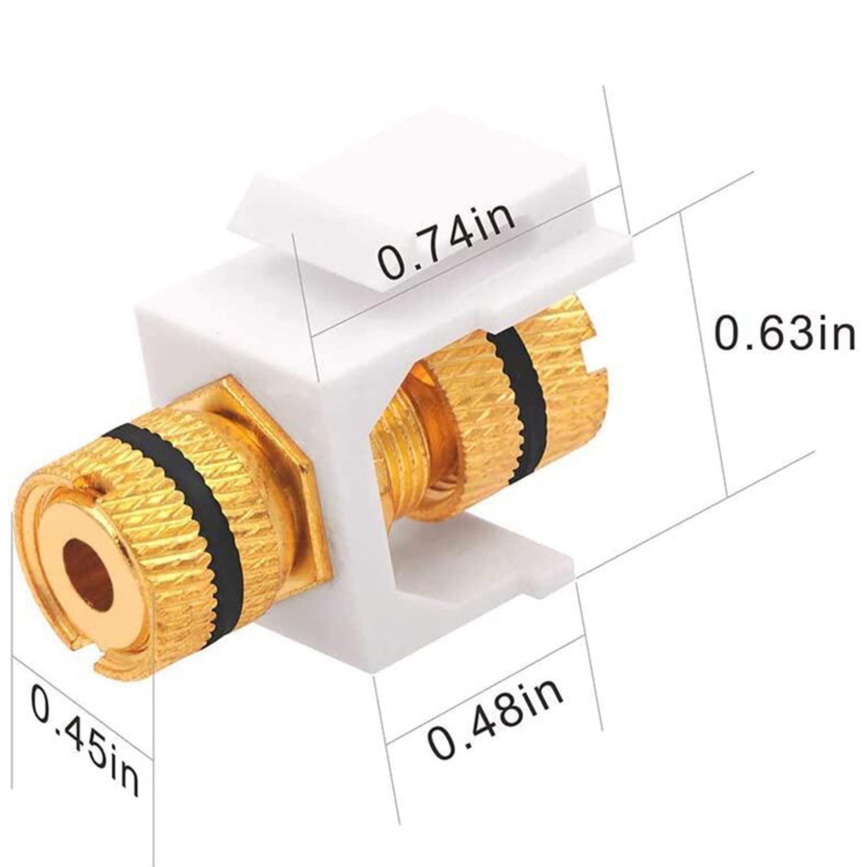 Conector banana a presión para poste de altavoz, blanco, 30 unidades