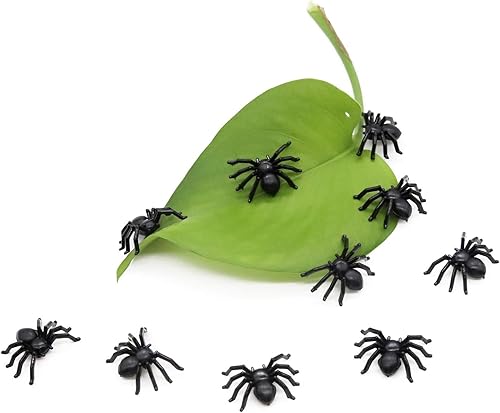 Miniatura 3 de LEKAI 200 mini arañas negras falsas de plástico realistas para el hogar y fiesta