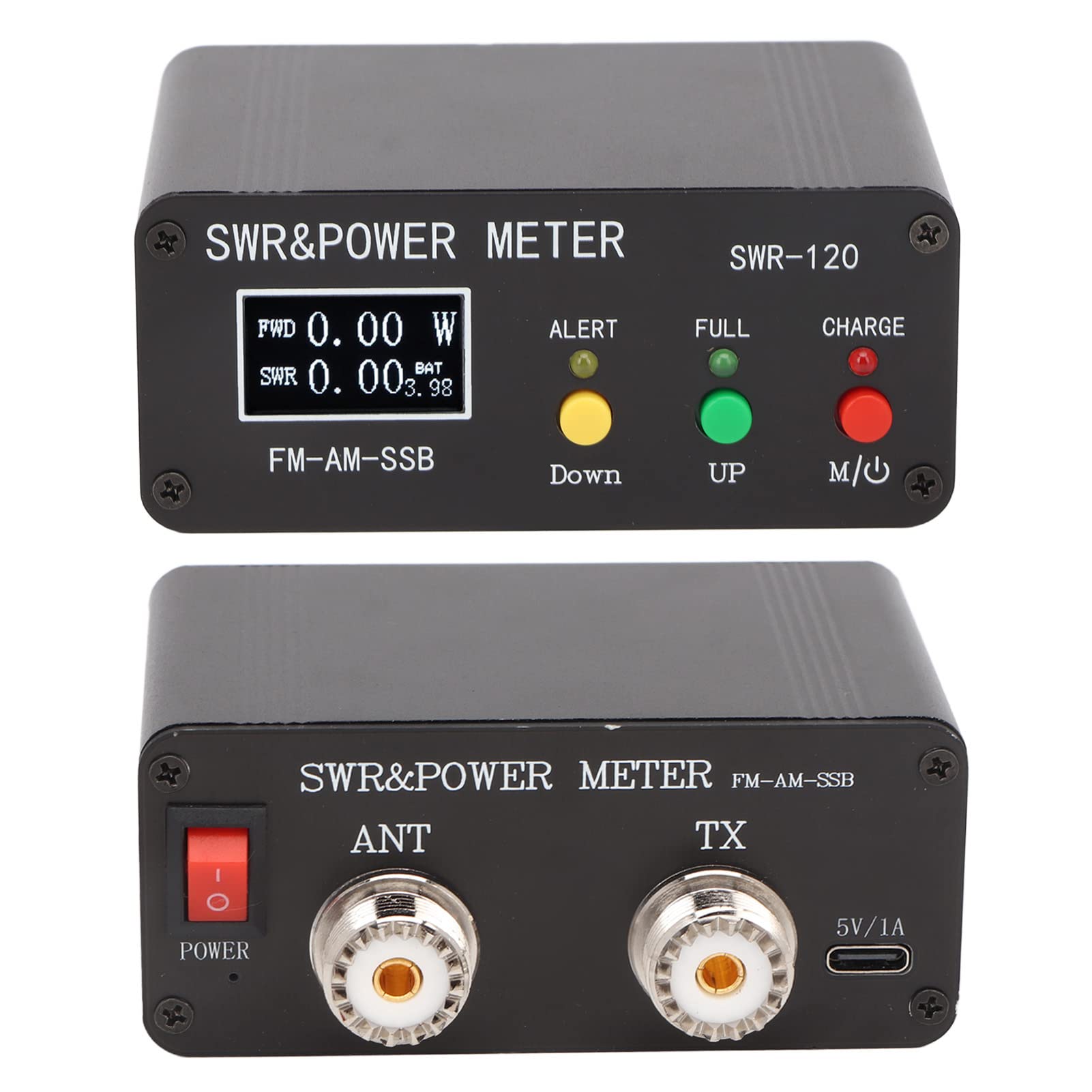 MiernikSWR MeterShort Power Standing MeterSWR Power MeterPrzenośny Stojący Miernik, SWR 120 Standing Meter Krótki 1,8 MHz – 50 MHz 120 W Cyfrowy Wyświetlacz FM AM CW SSB SWR