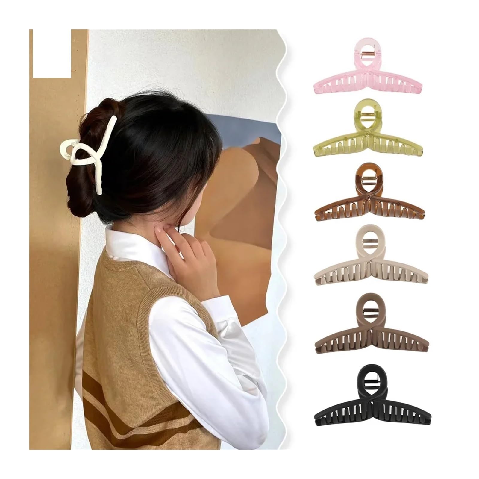 11-13cm Vintage Kreuz Haarspange Große Krabbenkrallen Bad Pferdeschwanz for Frauen Mädchen Krallenzubehör(13cm Khaki)