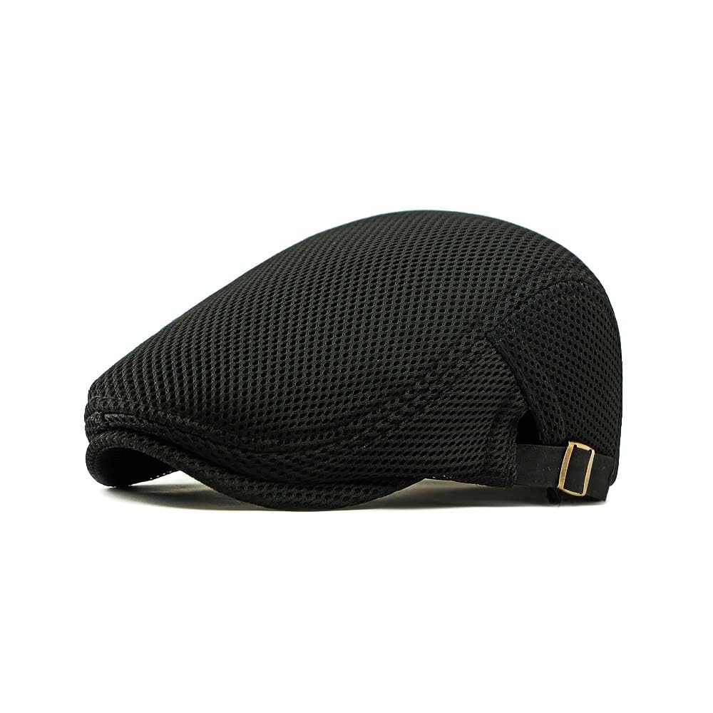 Breathable Flat Cap with Adjustable Strap for Men Women, Breathable Summer Light Newsboy Cap for Driving Walking