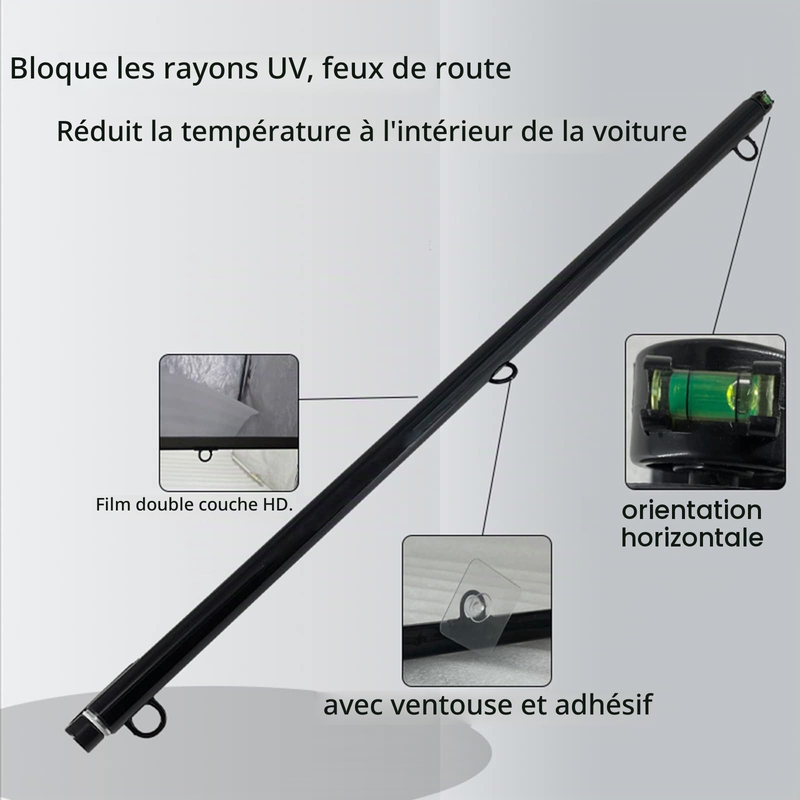 Pare-Soleil de Voiture,Rouleau de Pare-Soleil de Voiture Rétractables Universels,Pare-Soleil Fenêtre de Voiture Rideau Ventouse,pour Cuisine Bureau Voiture FenêTre(W70xL150cm/28x59in)