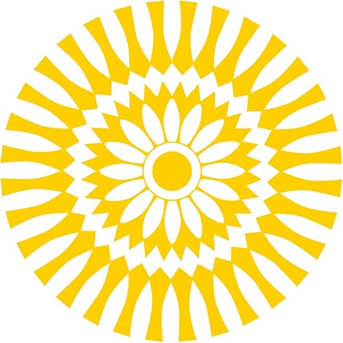 Miniatura 4 de Calcomanía de vinilo para pared, figura abstracta de girasol, 23 x 23 pulgadas, ilusión óptica moderna para el hogar, dormitorio, apartamento, lugar