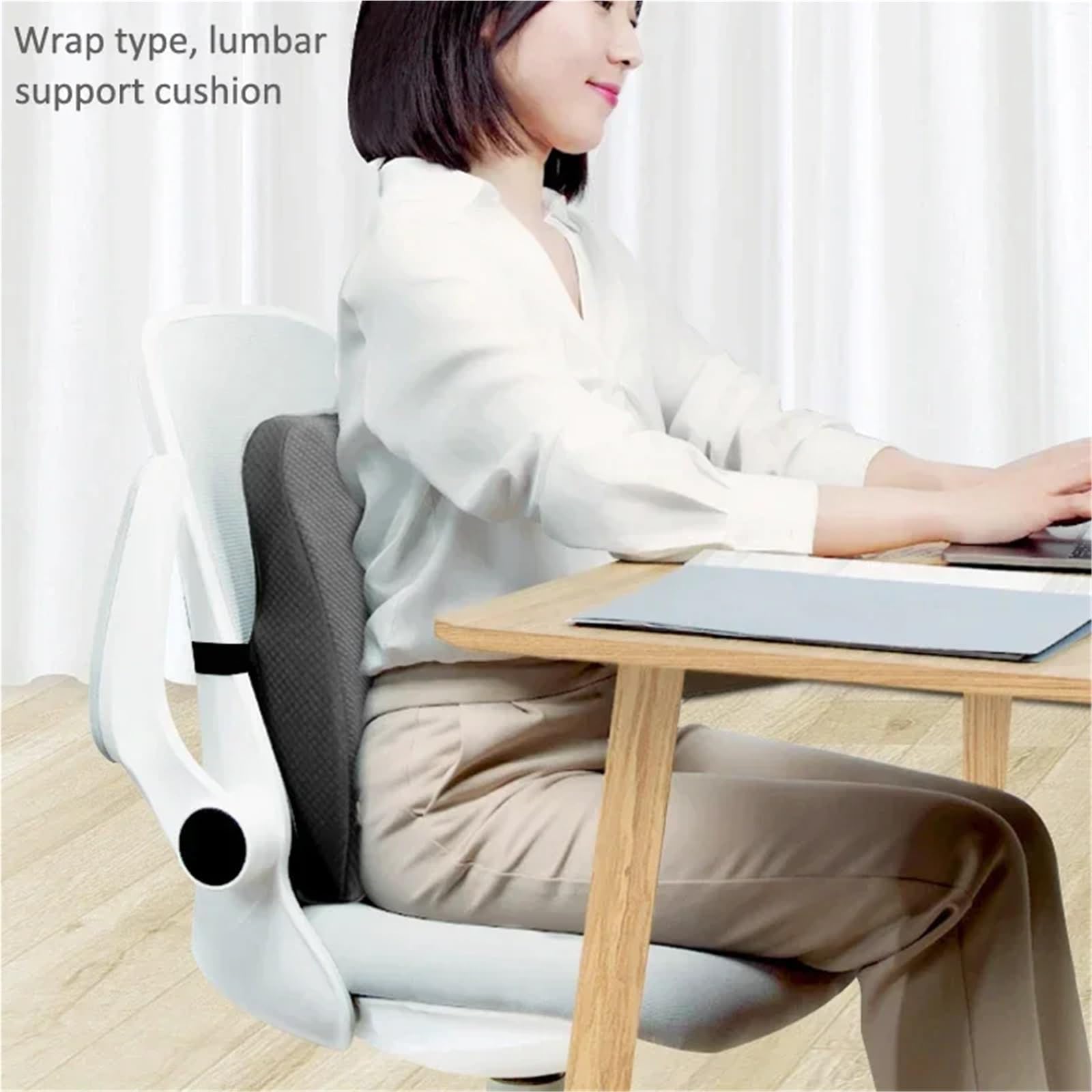 Cuscino for sedile in memory foam, supporto for la schiena, set di cuscini ortopedici ergonomici, sollievo dal coccige, cuscinetto lombare for sedia da ufficio, auto(Cushion Set Grey)