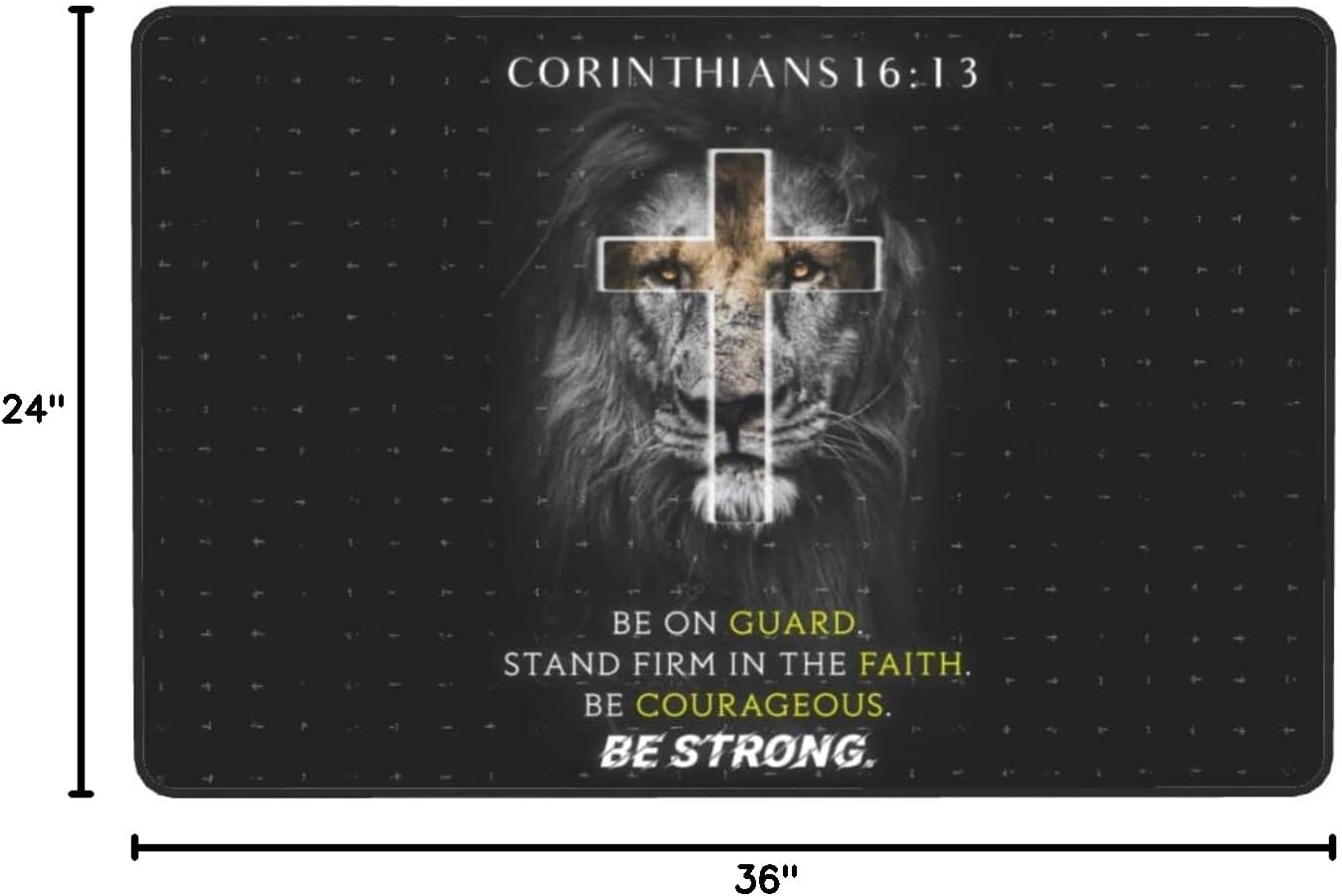 Vivacite Prayer Mat Christian Gifts for Women Men Faith Religious Spiritual Gifts for Women Prayer Rug with Bible Verse Christian Decor Area Rug for Pray Scripture Corinthians 16:13, 36"X24"