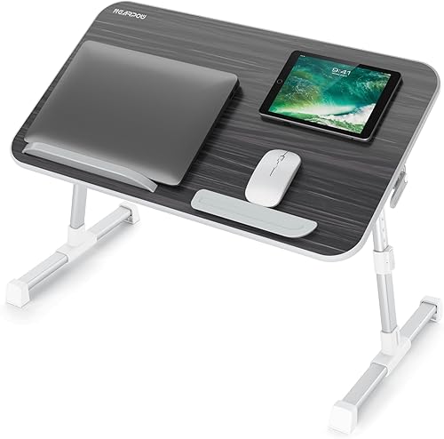 NEARPOW - Mesa de cama para laptop, bandeja de cama ajustable para computadora y portátil, escritorio para computadora portátil para cama,