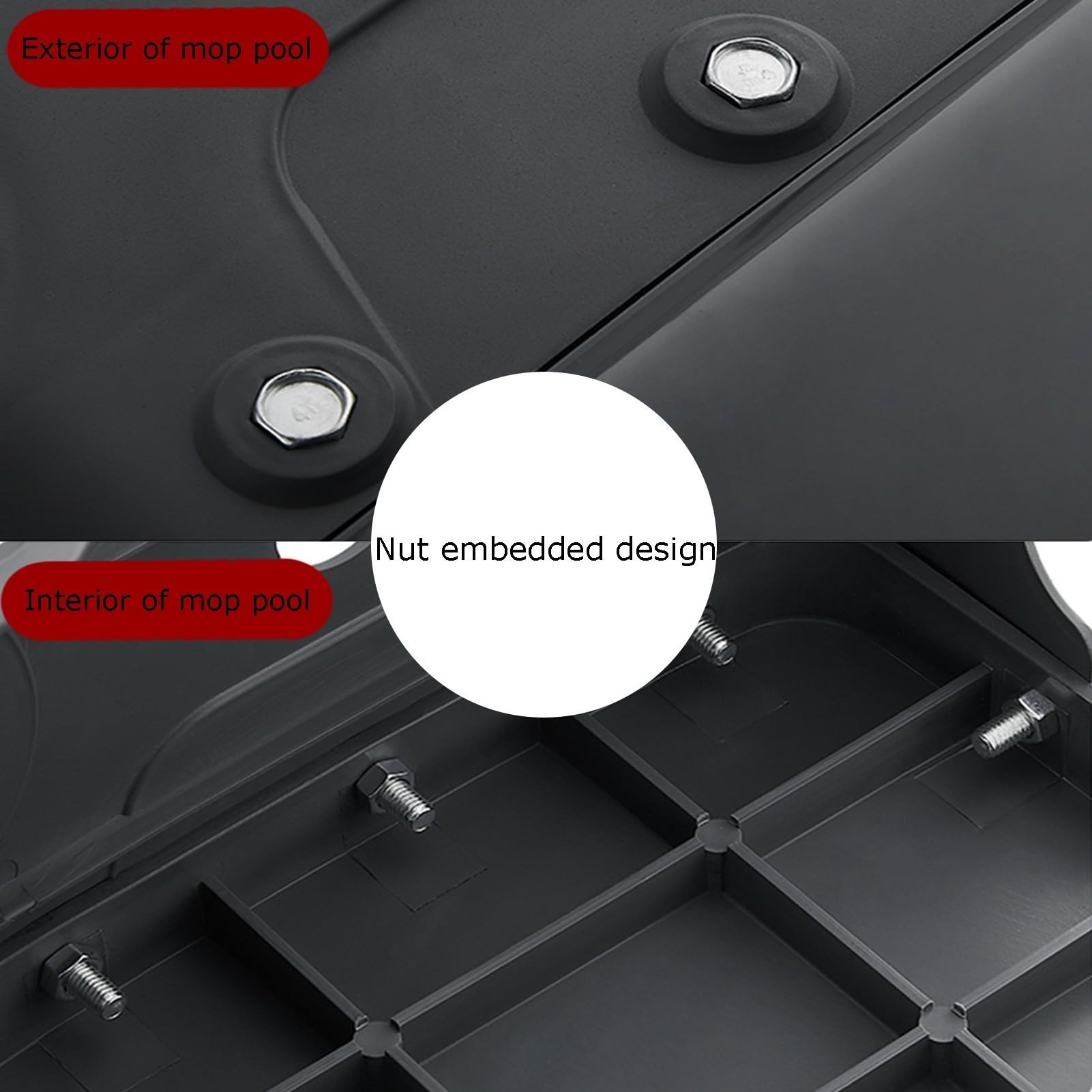 Floor Mop Sink, Commercial Mop Service Basin, Free Standing Wash Station, Household Mop Buckets with Deep Basin for Schools Factories Hotels Bathroom(A-60x40x46.5cm)