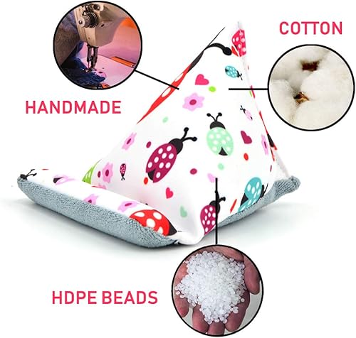 Miniatura 10 de Soporte de teléfono para escritorio, soporte de almohada de teléfono para iPhone 13, hecho a mano, soporte de teléfono para bolsa de puf (patrón