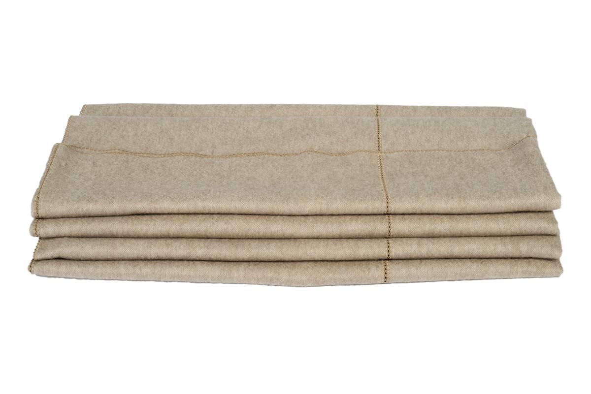 Artigiani del Cashmere 100% Eco Cashmere Blanket for Bed 30 Pieces. Zibeline Finishing. Color Natural Brown. 220 x 250 cm
