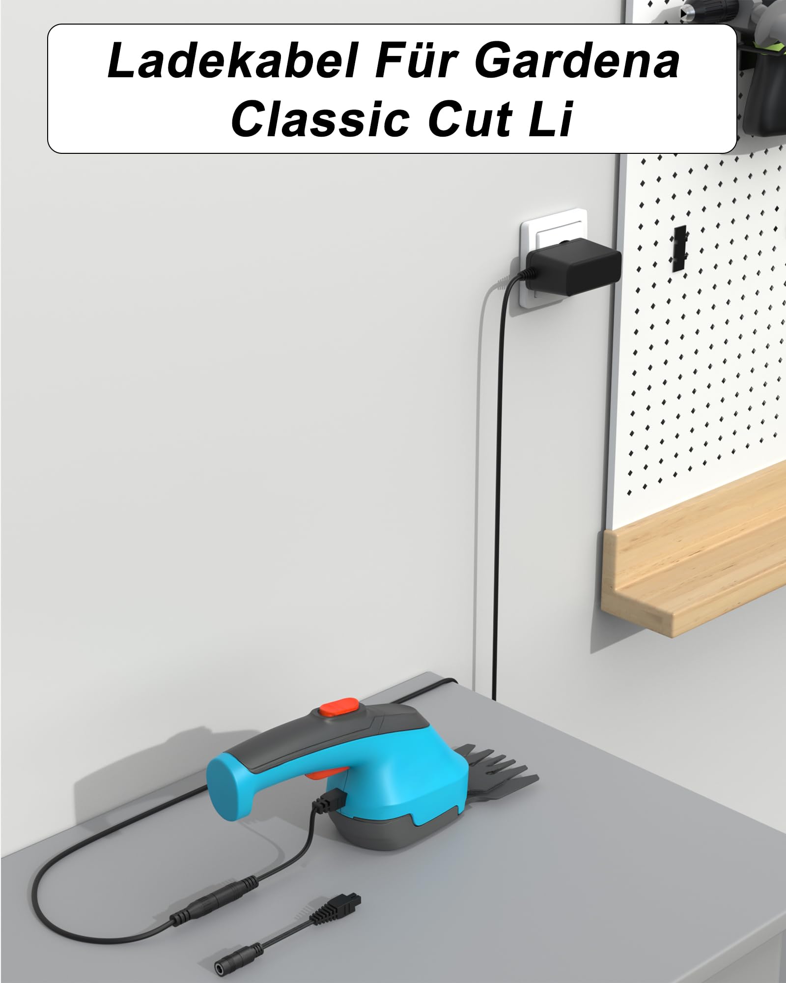 Cavo di ricarica per Gardena ClassicCut Li 9850 9851 9852 9853 9854 9855, 5,5 V, con cavo di ricambio da 1,8 m
