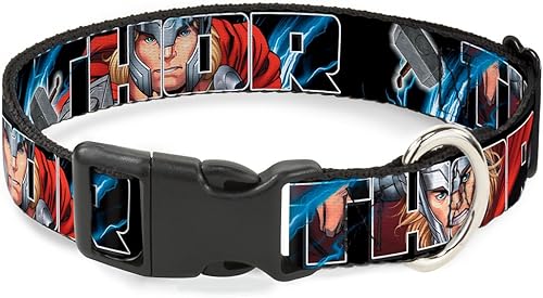 Buckle-Down Collar de clip de plástico - THOR Posesmartillo - 12" de ancho - Se adapta a cuello de 6-9" - Pequeño