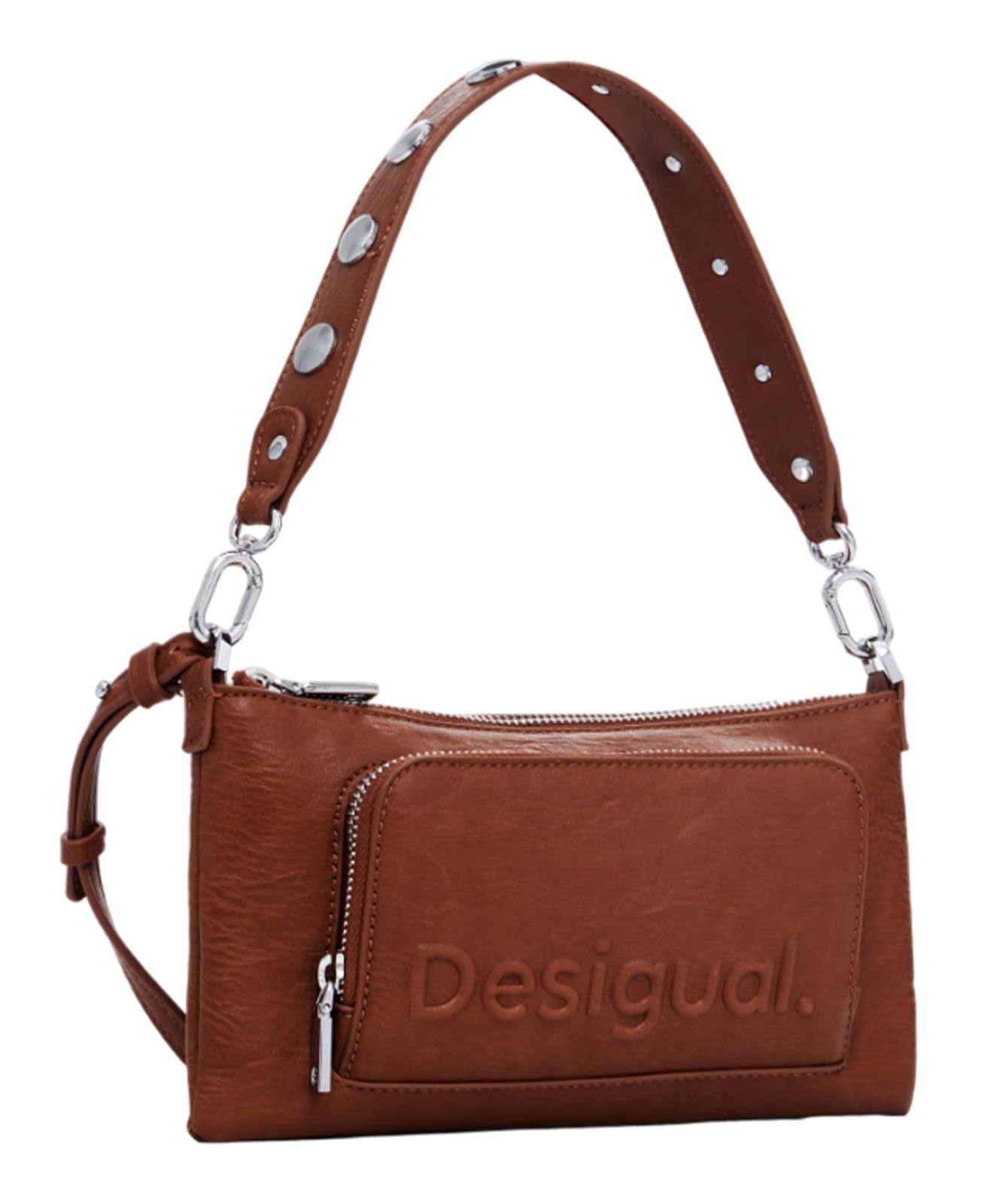 Desigual cross body bag shoulder bag Half Logo Monica Crossbodybag Leather West brown