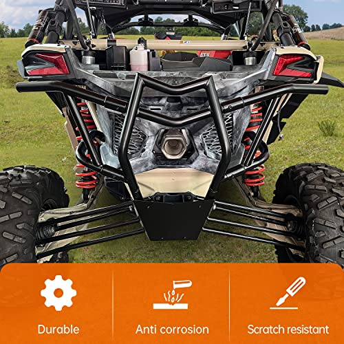 Cusautv Rear Pre-Runner Bumper Bar Compatible With Can Am Maverick X3 Max Turbo R Rr 2017-2022 Combined Heavy Duty Rear End Bumper Bar Brush Guard Protector Replace For #715002880 #715003436 #TOP3