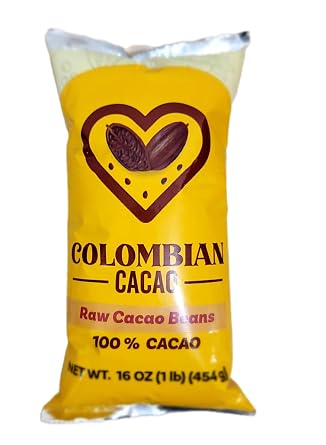Raw Cacao Beans Unroasted 100% Pure Colombian Whole Cacao Beans Natural Superfood Rich in Antioxidants Perfect for Smoothies, Baking & Healthy Snacks
