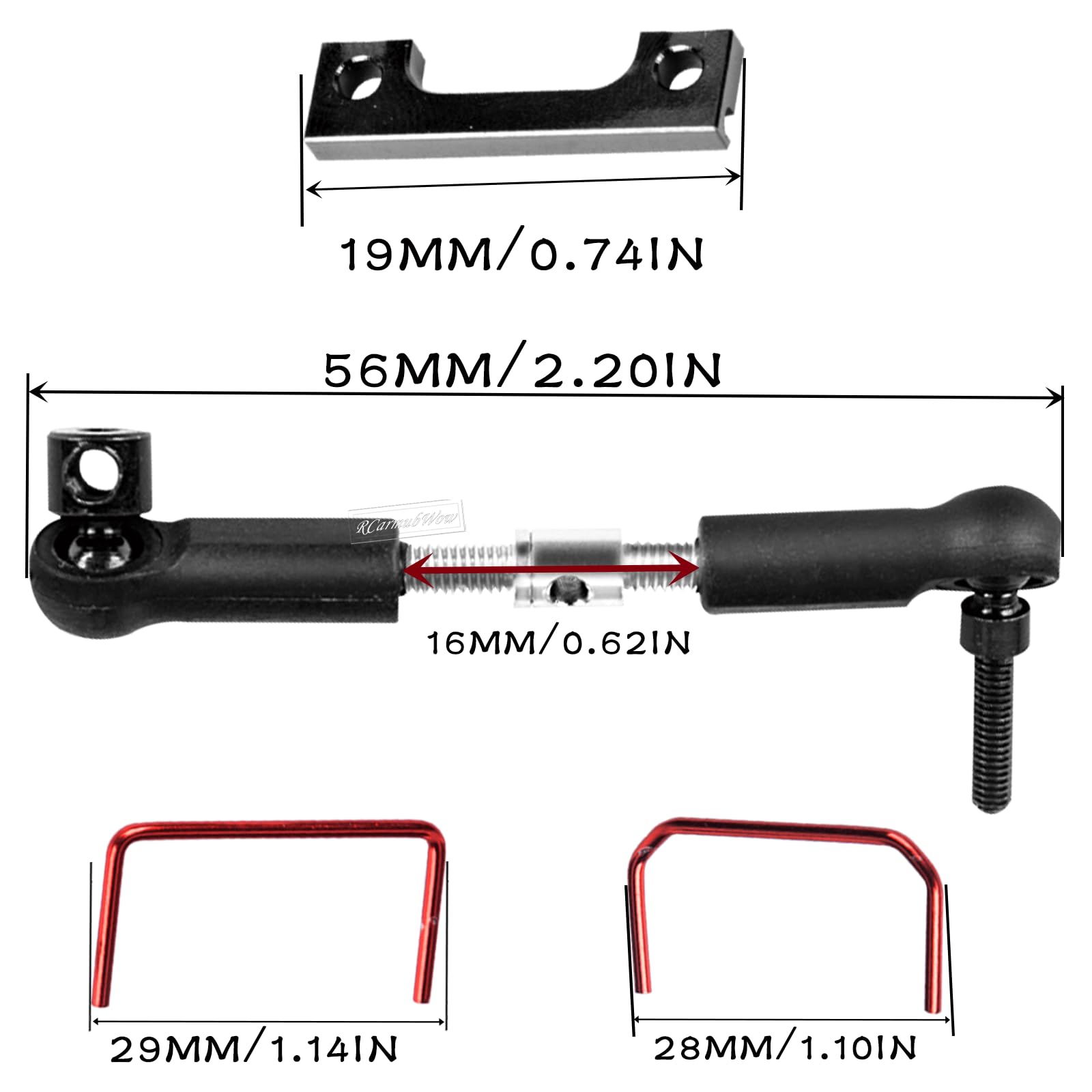 Front & Rear Sway Bar Set For Traxxas 1/16 E-Revo & Mini Slash - Aluminum Upgrade Parts For RC Car Tuning