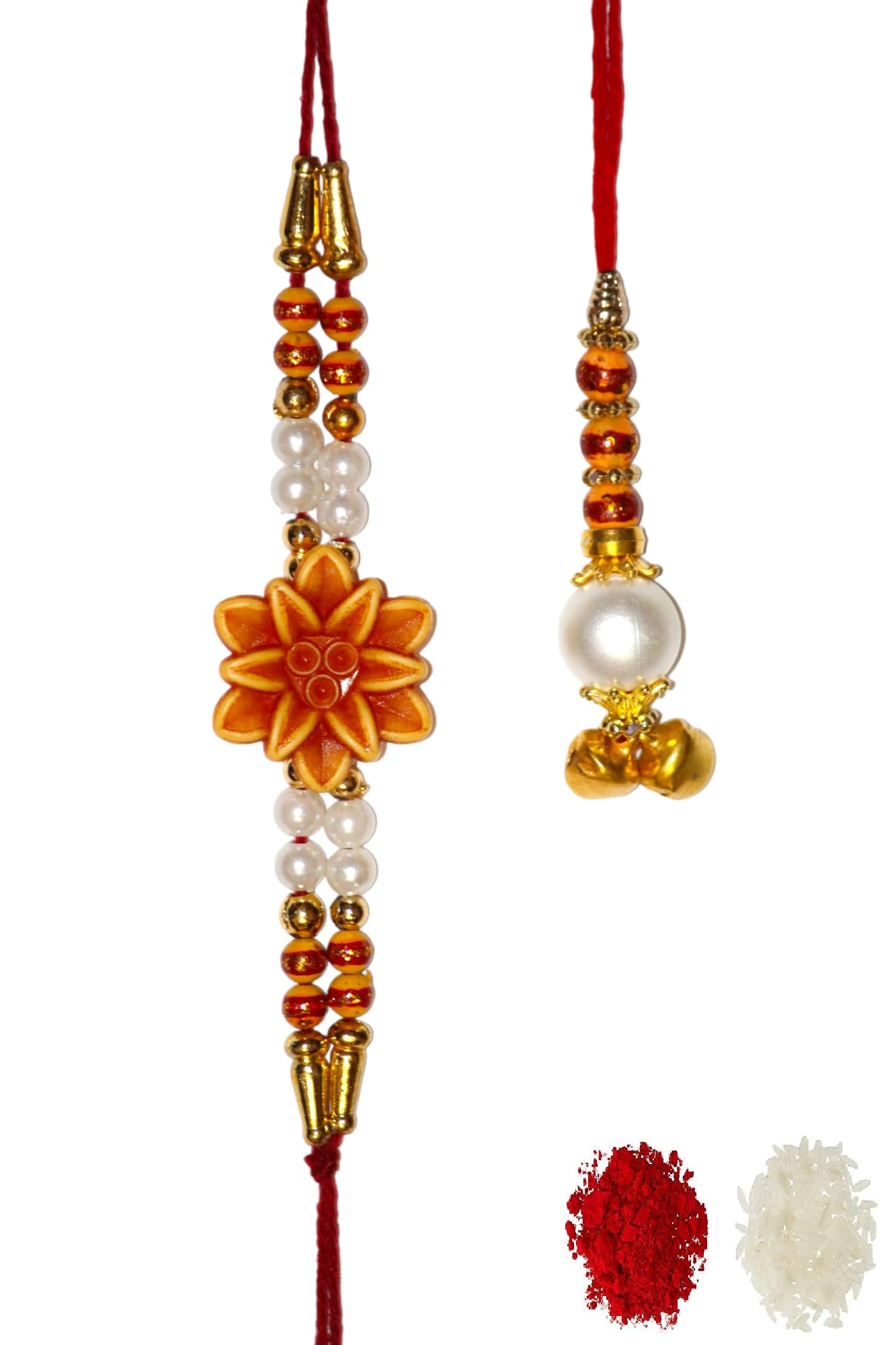 NITYAM ENTERPRISES Wooden Pandal Pearl Rakhi & Pearl Lumba Rakhi | Set of 2(NE 236) (B0CB4X99RH) Amazon Price History, Amazon Price Tracker