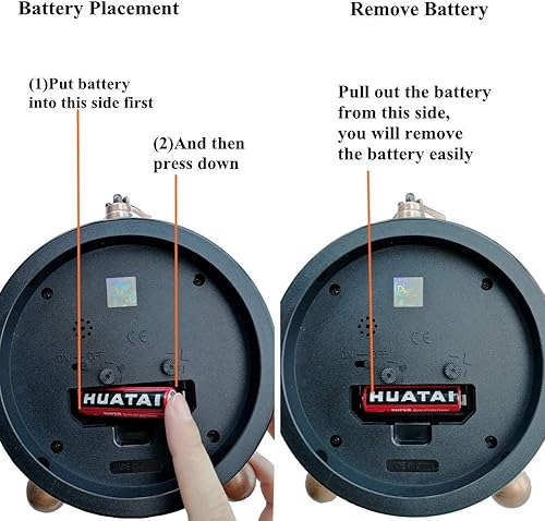 Miniatura 8 de Maxspace Reloj analógico de 5.2 pulgadas, reloj de escritorio retro silencioso sin tictac y funciona con pilas con movimiento de cuarzo, decoración