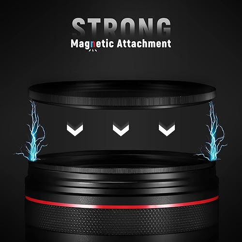 Miniatura 2 de NEEWER Kit de filtro de lente ND magnético 3 en 1 de 2.835in, incluye filtro ND1000 de densidad neutra fija de 10 paradas + anillo adaptador + tapa