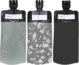 6 PCS Travel Pouches ForToiletries,90ml Travel Bottles,Leak Proof Travel Pouch, Portable Pouches for Liquid,Leak Proof Refillable Squeeze Pouches, Travel Bottles for Shampoo,Travel Toiletry Containers