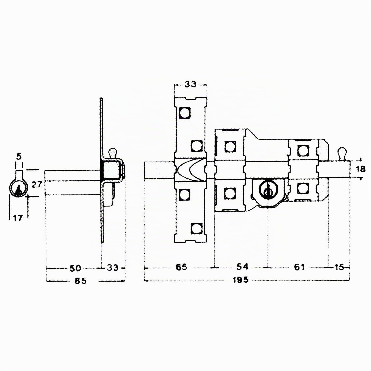 Fac 306-L/115-N - Cerrojo, sentido de apertura izquierda
