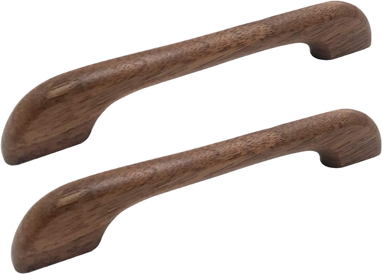 wood handle,wardrobe handles,2pcs Wooden Cabinet Knobs,Door Handle Pulls Black Walnut Wardrobe Kitchen Cabinet Cupboard Door Mounting Screws(Single Hole) ( Color : Black , Size : Hole distance: 128mm
