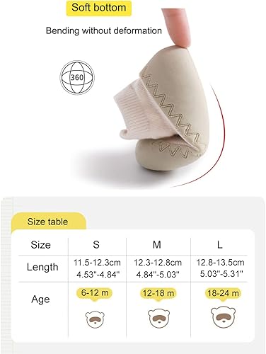 Miniatura 6 de Zapatos de calcetín antideslizantes para bebés y niñas, 2 pares, estilo2