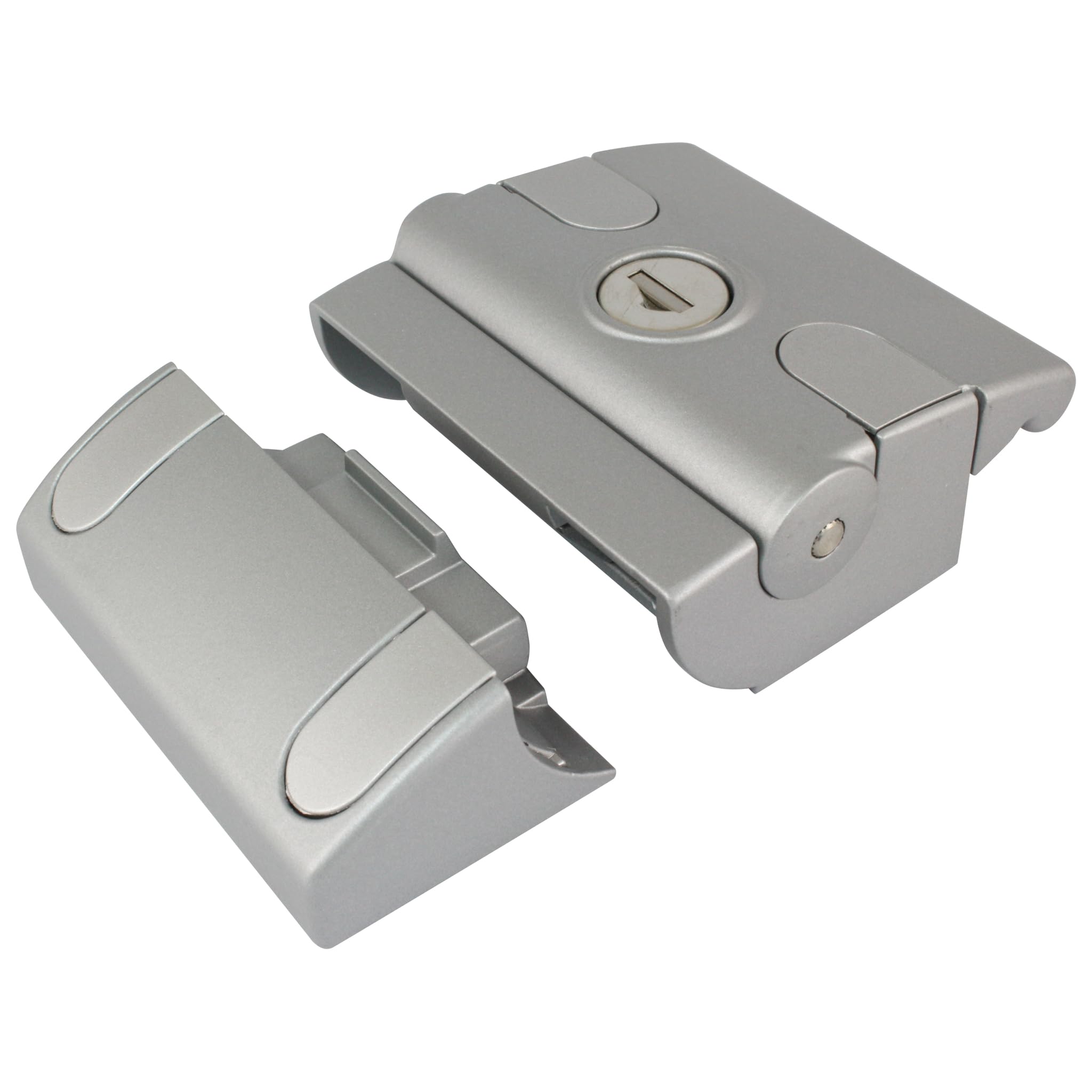 Zamek zapadkowy Compact różne zamknięcia w kolorze aluminium