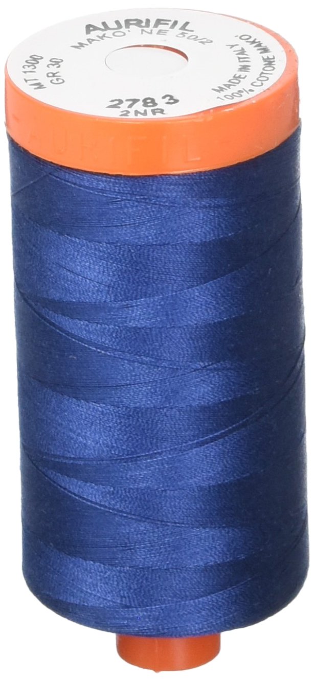 AURIFIL USA 1,422yd-Medium Aurifil Mako Cotton Thread Solid 50wt 1422yds, Medium Delft Blue