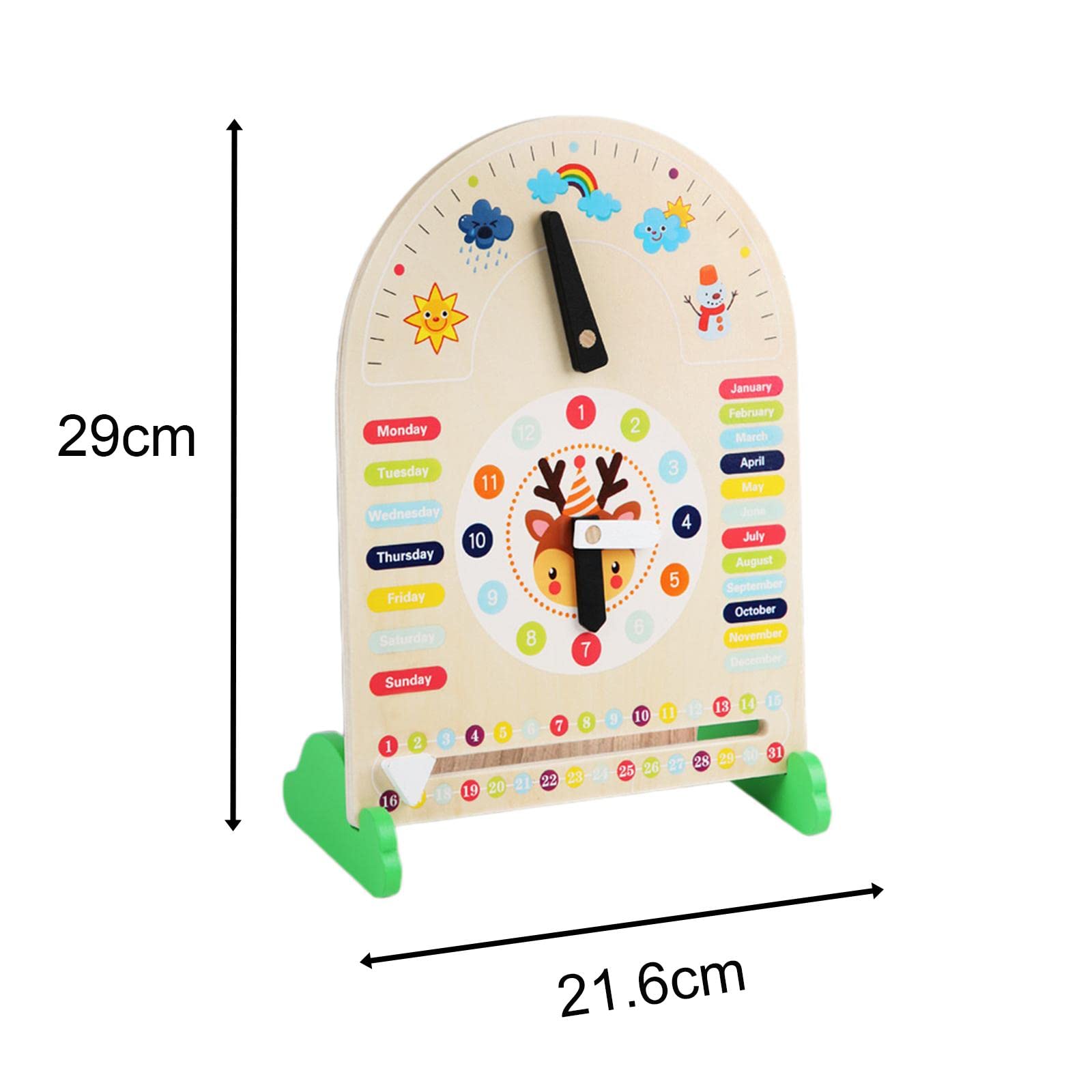 Juego de 2 relojes de educación preescolar, temporada meteorológica, reloj de aprendizaje para niñas y niños pequeños tipo 2