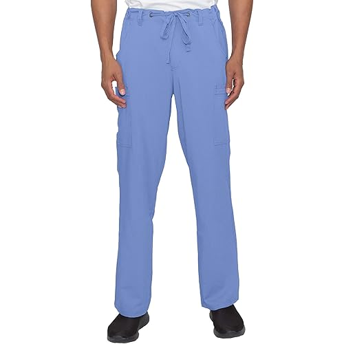 healing hands 6 Pocket Mens Scrubs Pant Blue Label 9124 Dylan Drawstring Waist Scrub Pant for Men