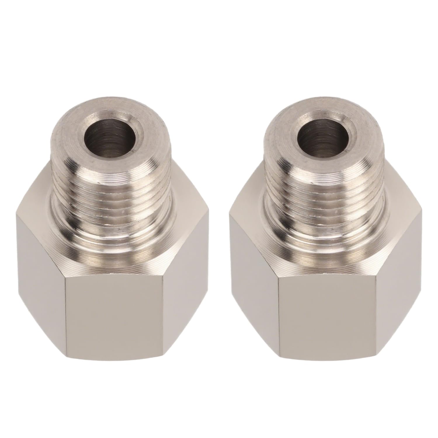 Tissting 2 Pezzi Adattatore 1/8 npt Adattatore Manometro, Connettori Riduzione da 1/8 di Pollice NPT Femmina a M10x1 Filettatura Maschio Esagonale con Rondella, Kit Motore Automobilistico Universale