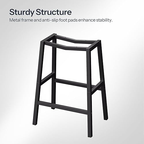 Miniatura 8 de HOOBRO Taburetes de bar, juego de 2 sillas de bar, taburetes de bar de altura de mostrador, taburetes de bar con silla de montar y superficie curva,