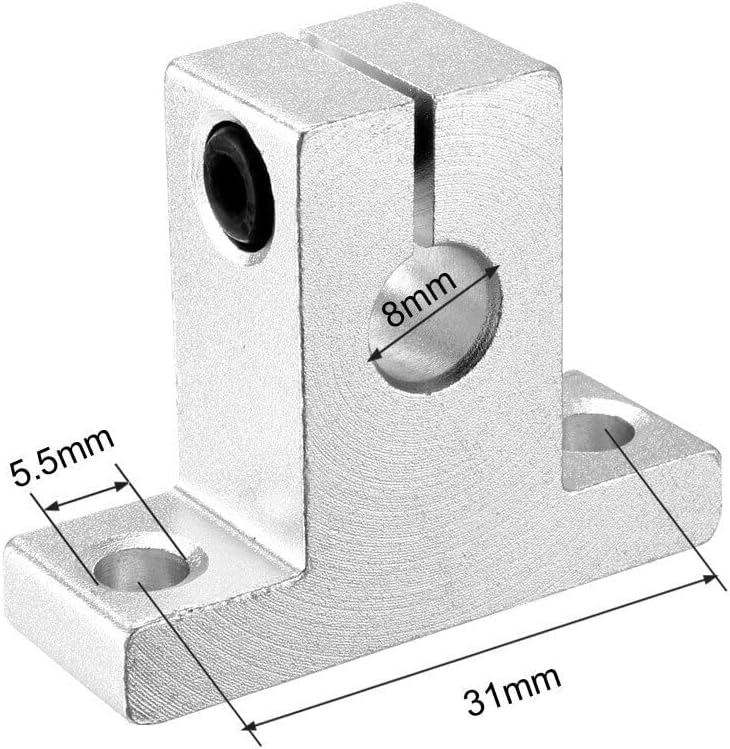 Toolparts And Accessories 4pcs SK8 Aluminum Linear Motion Rail Clamping Rod Rail Guide Support (#CN#130824-13827)
