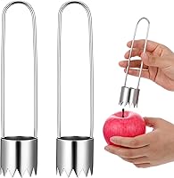Yuomeaz 2-Pack Stainless Steel Pepper Seed Corer Remover - Sharp Tool for Bell Peppers, Apples, Veggies & Fruits