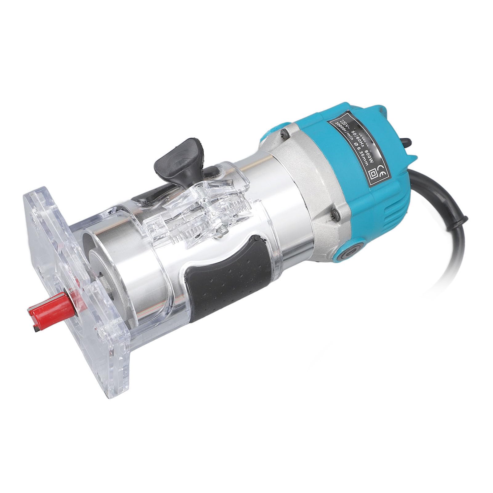 Fresadora eléctrica compacta de 800 W, motor de 6,5 amperios para carpintería precisa, amplia gama de accesorios, fresadora de madera con riel guía lineal (enchufe de la UE)