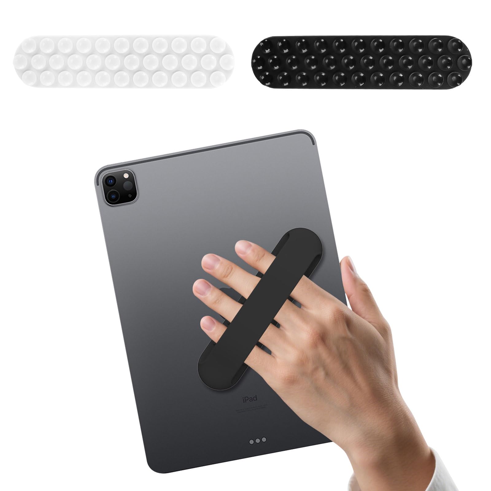 Photo 1 of 2 Pack Silicone Tablet Hand Strap, Lightweight 1.8oz Ergonomic One-Hand Grip Holder for Tablets & E-Readers, Include 34 Suction Cups for Secure Attachment to Glass, Tile, Metal – Comfortable & Durable