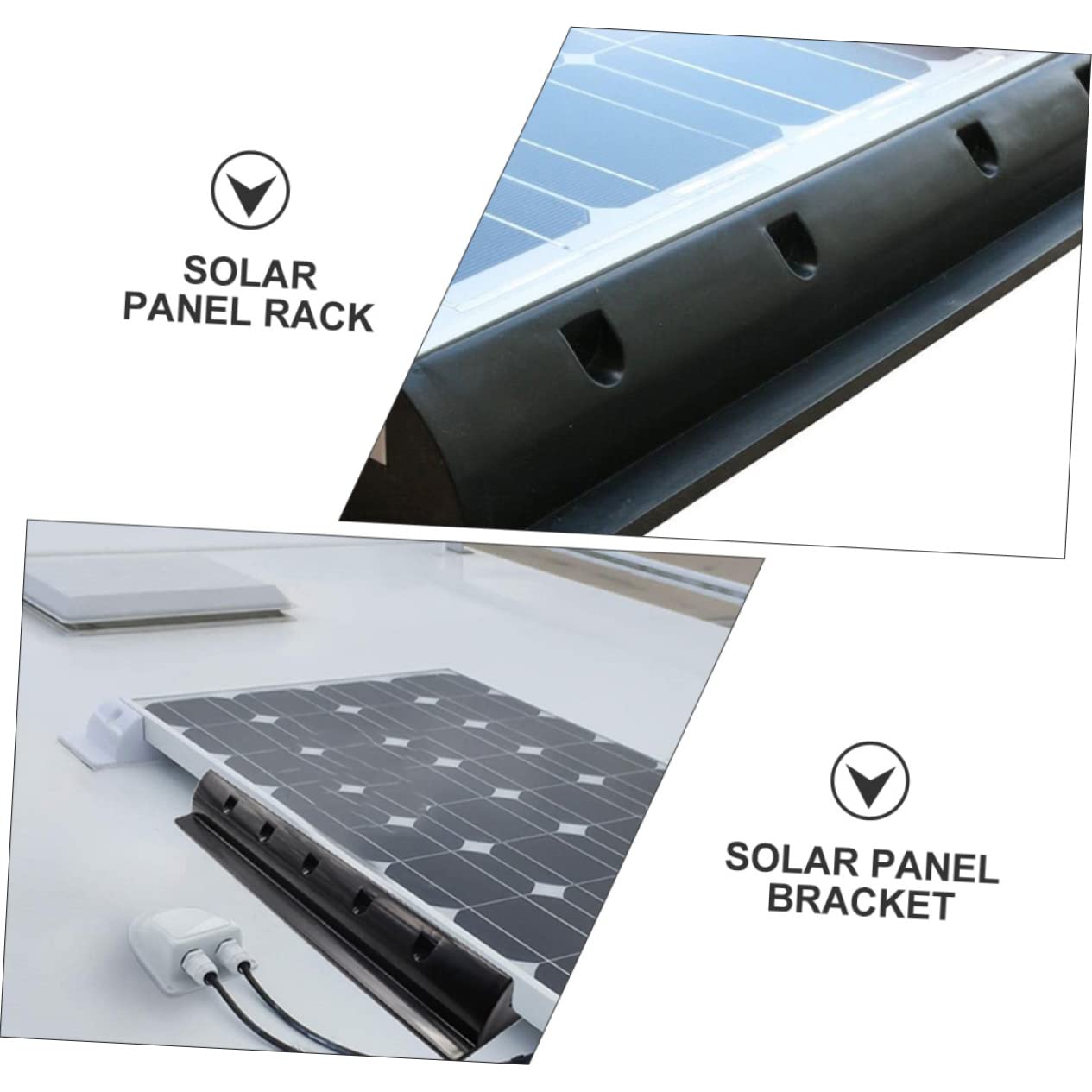 Gatuida Solare Caldo Supporto a Pezzi e Abs 2 Nero Pannello Umidità Resistente Freddo Installazione Flessibile Barca e Tetto
