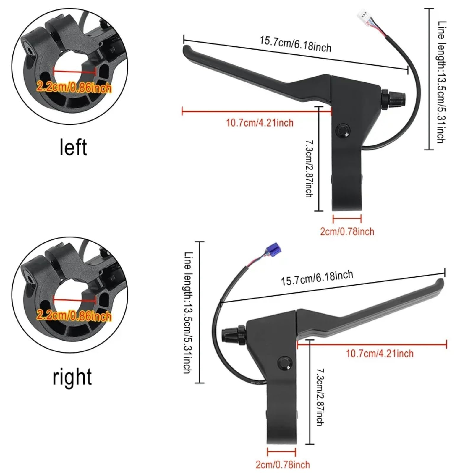 Bremshebel für Segway Ninebot ZT3 Pro Elektroroller Links Rechts Bremshebel Handbremse (Links)