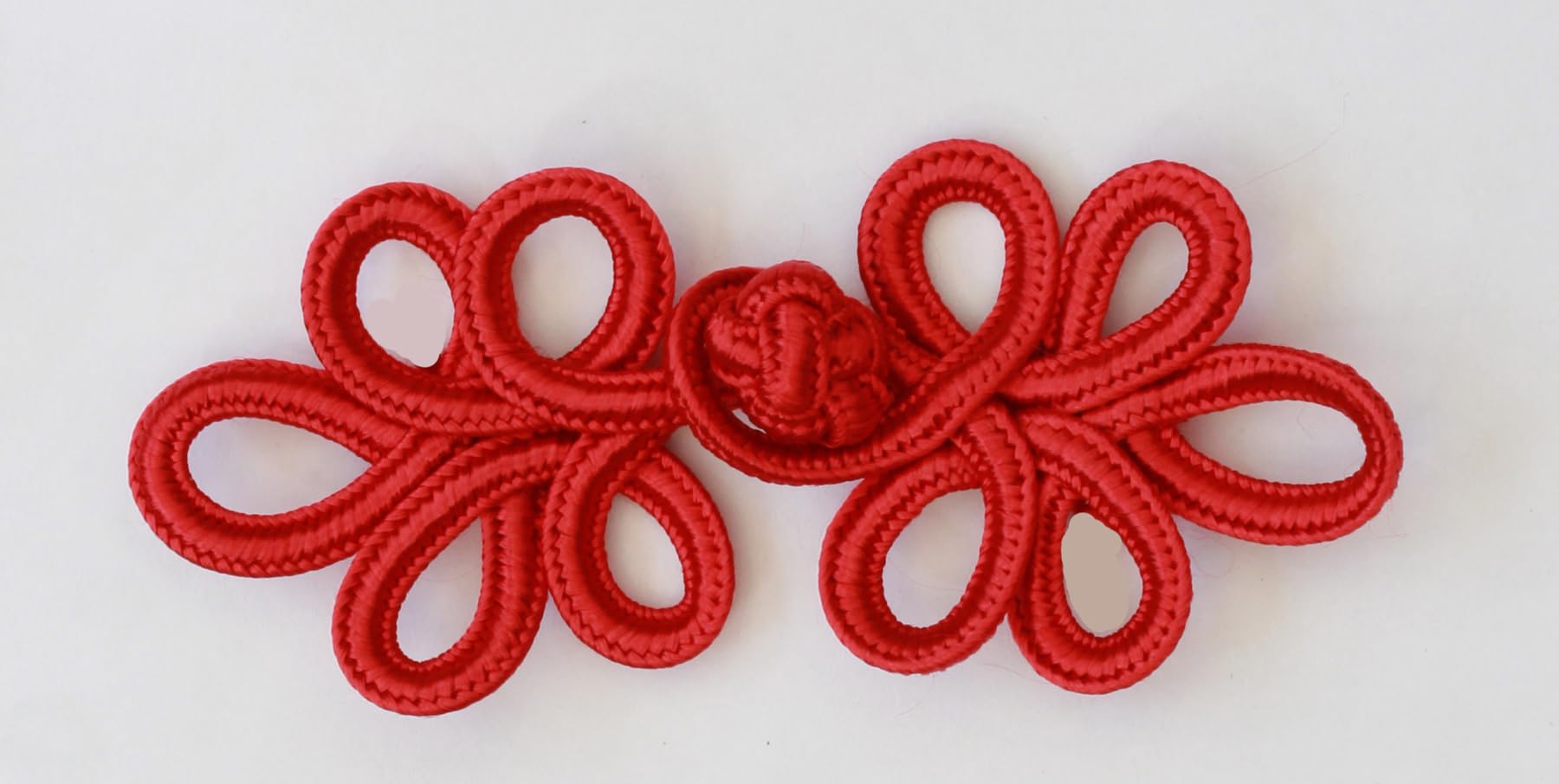 5 Sets/Pairs Hnad Stitches Frog Fasteners Chinese Buttons Knots Size 9 cm x 3.5 cm #S6 (Red)