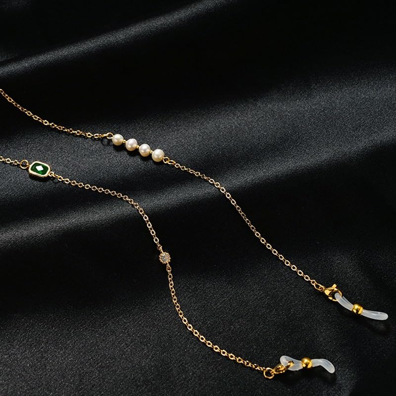 Chaîne de lunettes en perles d'eau douce collier argenté élégant - 6